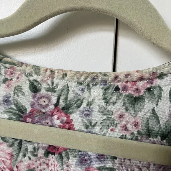 Vintage Handmade Quilted Vest Womens Cropped Floral Cottagecore Granny Prairie - Picture 2 of 9